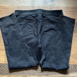 Black Crystal Studded Jeggings from Chicos size 2.5